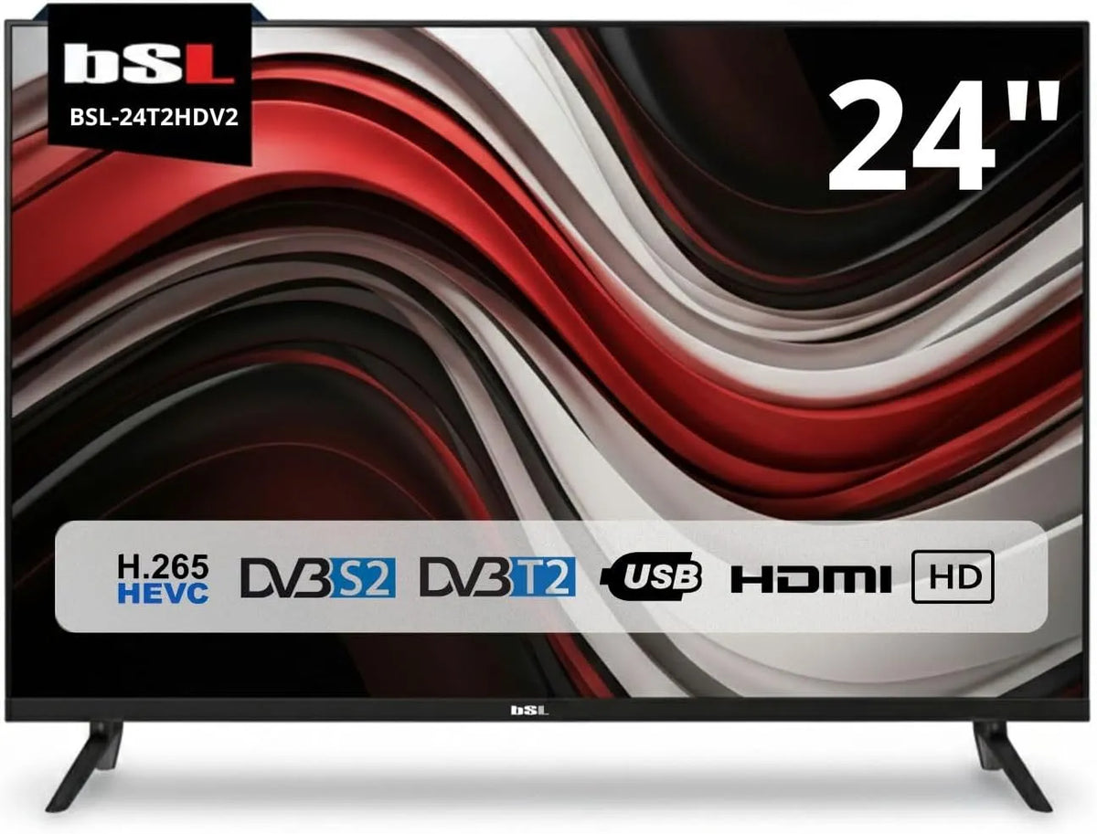 BSL BEAUTIFUL SOUND LINE BSL-24T2HDV2, Bærbare TV'er, TV 24 tommer BSL- LED HD 1366x768, Sort, 2 L, 1366x768, 24 ', 24 L
