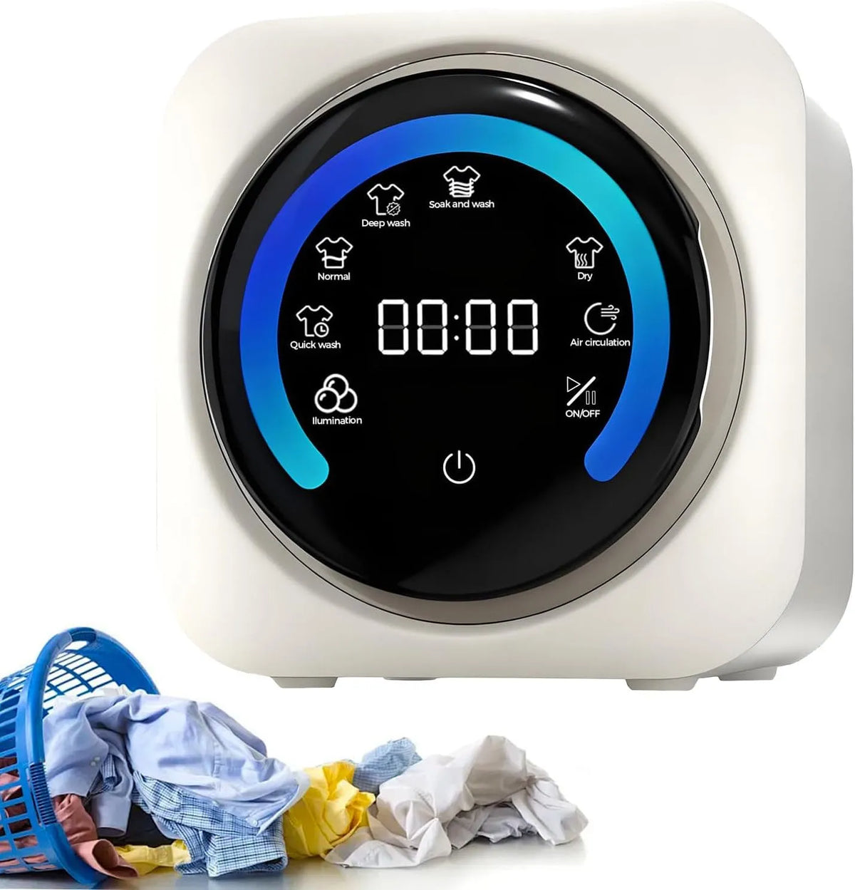 GSHSHOU, Vaskemaskiner, Fuldautomatisk, vægmonteret minivaskemaskine med integreret tørretumbler, Hvid, 1 v, 3, 5 l, 36 W, 170 W