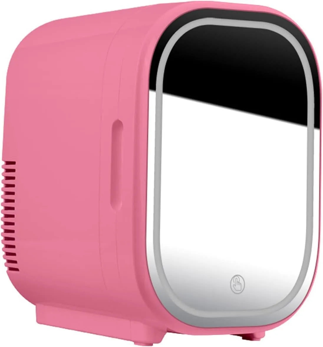 W-Lynn, Minikøleskabe, 8L Mini Makeup Køleskab Bærbar kosmetisk Køleskab Compact Glas Platte Led Light, Roser, 8L, 12V, 220V, 48W
