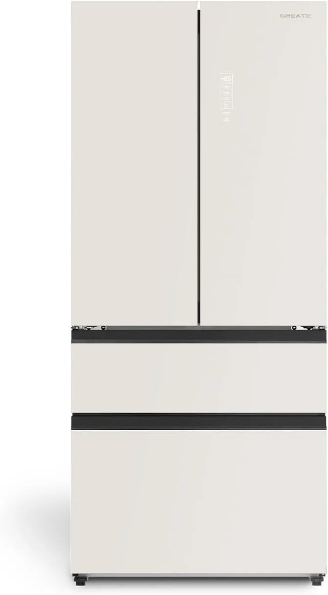 CREATE, Køle-/fryseskabe, / FRIDGE STUDIO FRANCH dør PRO 509 / French-dør- style køleskab 509L creme hvid, 509L, 3 x 63, 5 x 191, 2cm