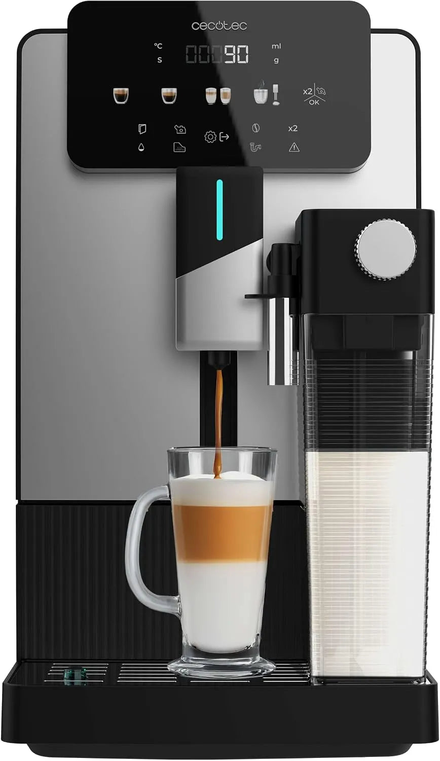 Cecotec, Fuldautomatiske kaffemaskiner, espresso maskine superautomat Cremmaet Latte Art. 1500W, 19 bar, Sort / sølv, 1500W, 150 g, 1 l, 14 cm