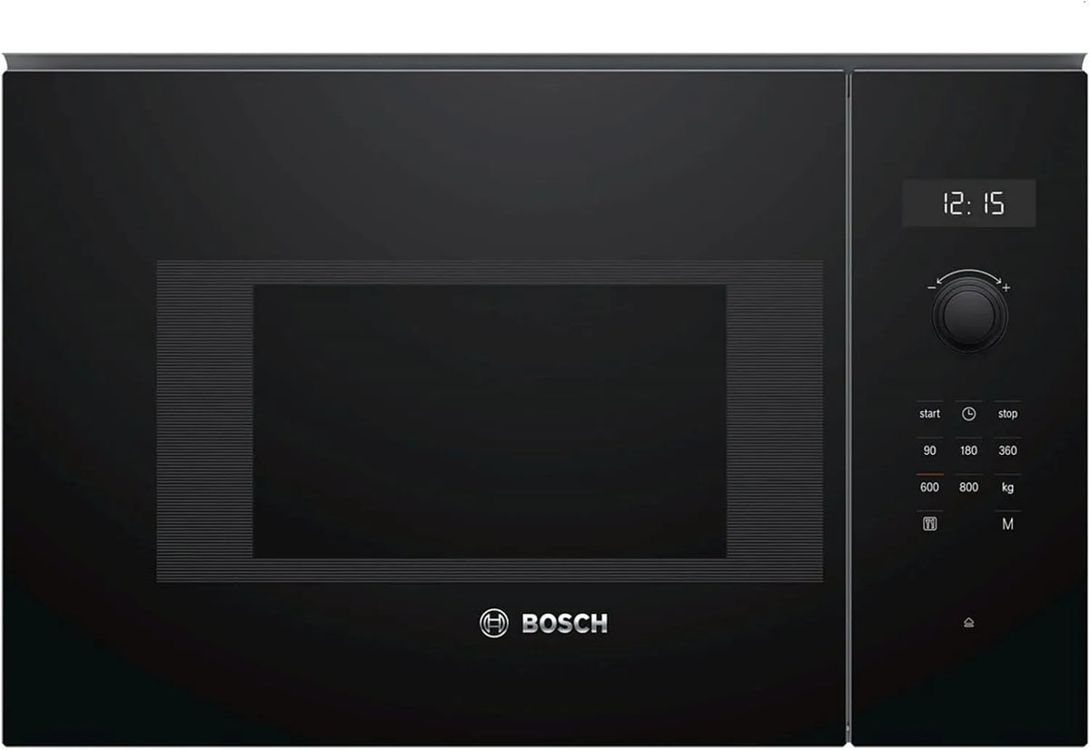 Bosch BFL524MB0, Solo-mikrobølgeovne, 5cm serie 6 build- in mikroovn, 38 x 60 cm, 800 W, drejelig 25, 5 cm, dørstop til, Sort