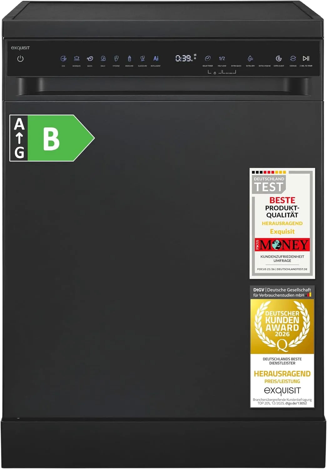 Exquisit, Opvaskemaskiner, 60 cm, Udsøgte opvaskemaskiner, Hvid, 5 x 59, 8 x 60, 0 cm, 66 kW