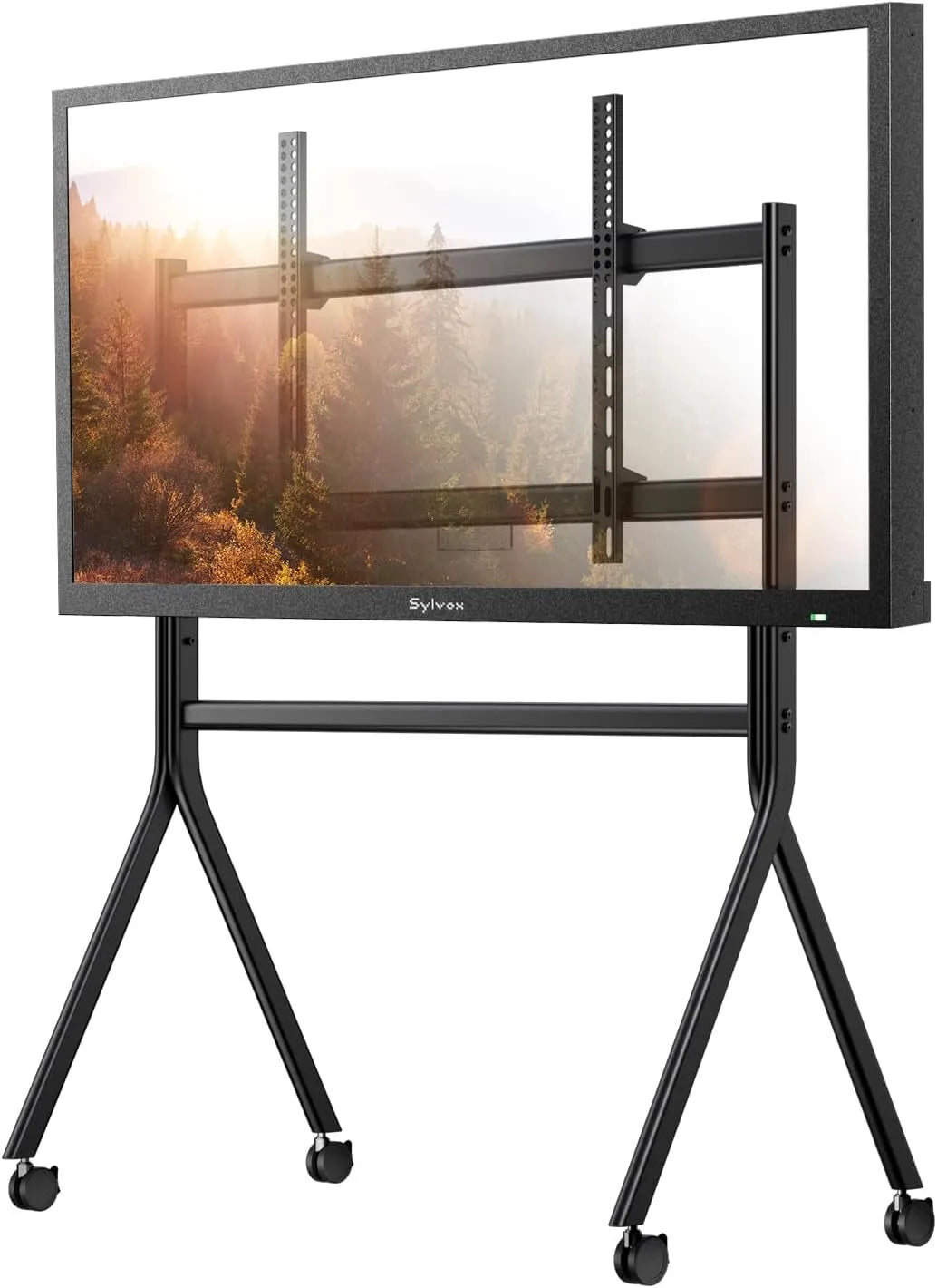 SYLVOX, Stativfødder, TV stand kan rulles til 65-75 'udendørs TV, 360 ° låsehjul, Sort, 75 ', 60 kg, 200x200, 1200x600 mm