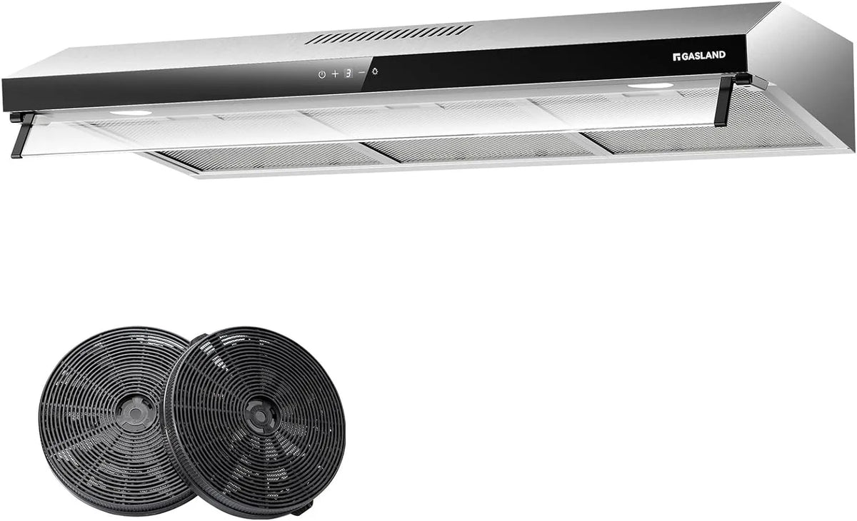 GASLAND UC90SS, Underbyggede emhætter, dobbelt motor design område hætte 90 cm, luft recirkulation & udstødning, stille, Sølv, 90 cm, 2 x 1, 5 W