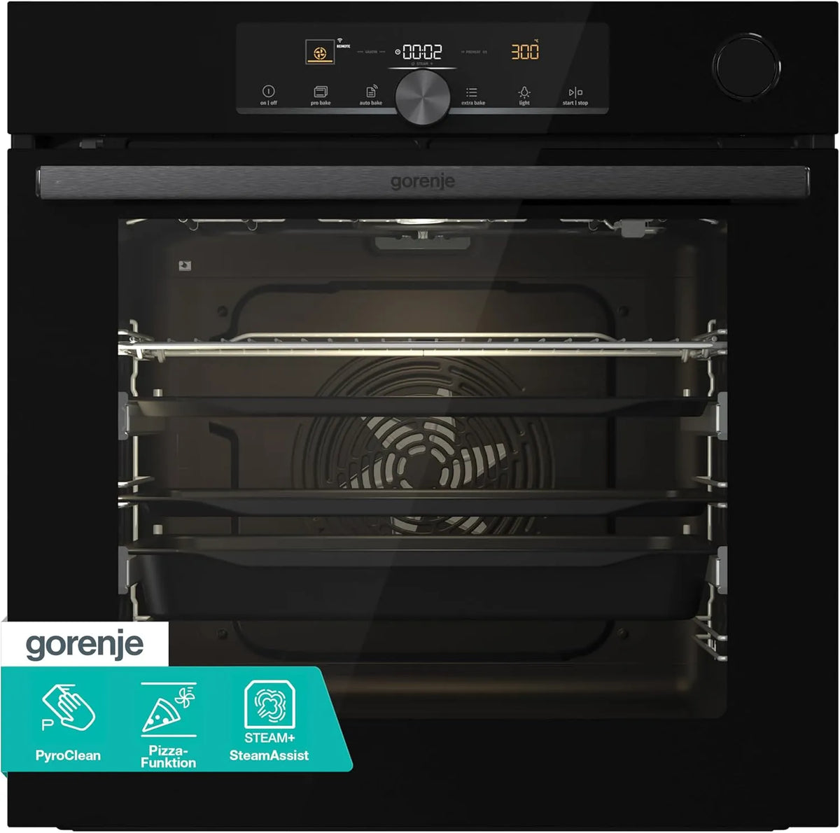 Gorenje A08BGWI, Ovne, OptiBake Advanced BPSA 6747 Build- in ovn / Wifi Connected / 77L / varm luft /, Sort, 77L, 5 × 59, 5 × 56, 4 cm