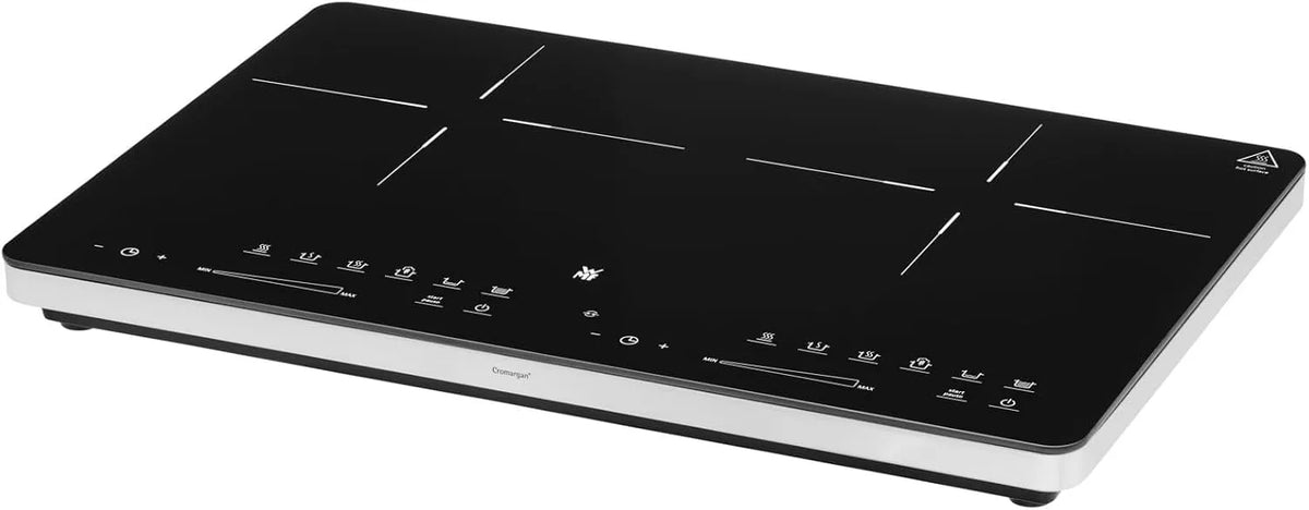 WMF, Kogeplader, Kult X dobbelt induktion kogeplade 2 plader, kogeplade op til 28 cm, 2 kogezoner, Sort, 28 cm, 3500 W, 5 x 59 x 4, 8 cm