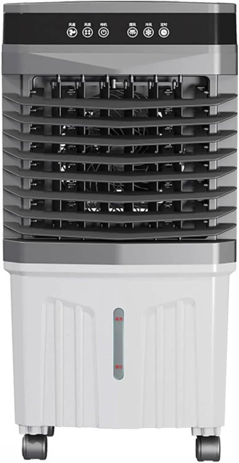 LaYiQimn 12-Stunden-Timer, Mobile klimaanlæg, Mobile aircondition, bærbar fordampningskøler med vandtank, 3 hastighedsniveauer, Hvid