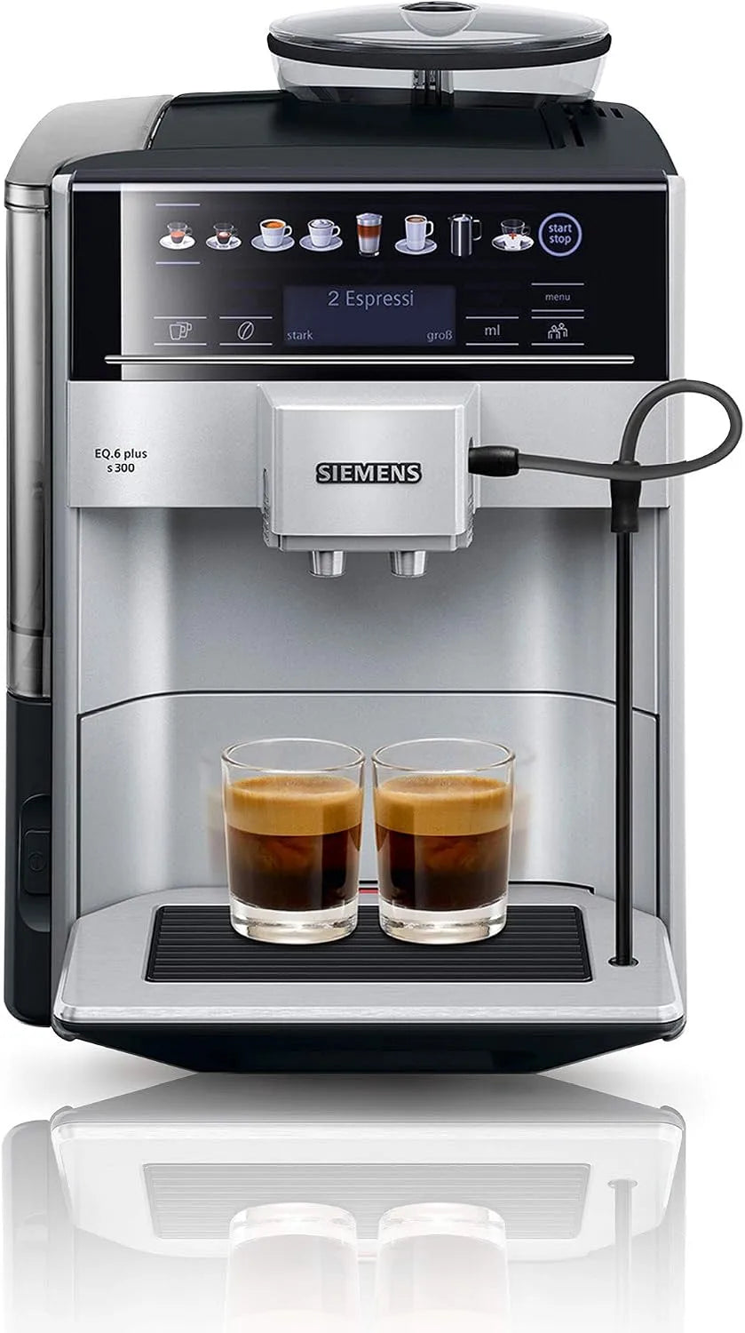 Siemens EQ.6 s300, Fuldautomatiske kaffemaskiner, plus TE653501DE Fully automatic coffee machine, sølv, 4W