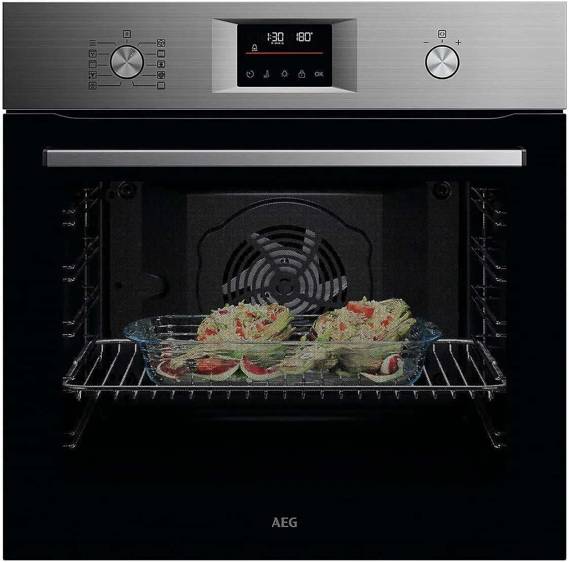 AEG NBU5P40SM, Ovne, SurroundCook ® bagerovn rustfrit stål, Sølv, 72 l, 9 V, 40 W, 594 x 595 x 569 mm