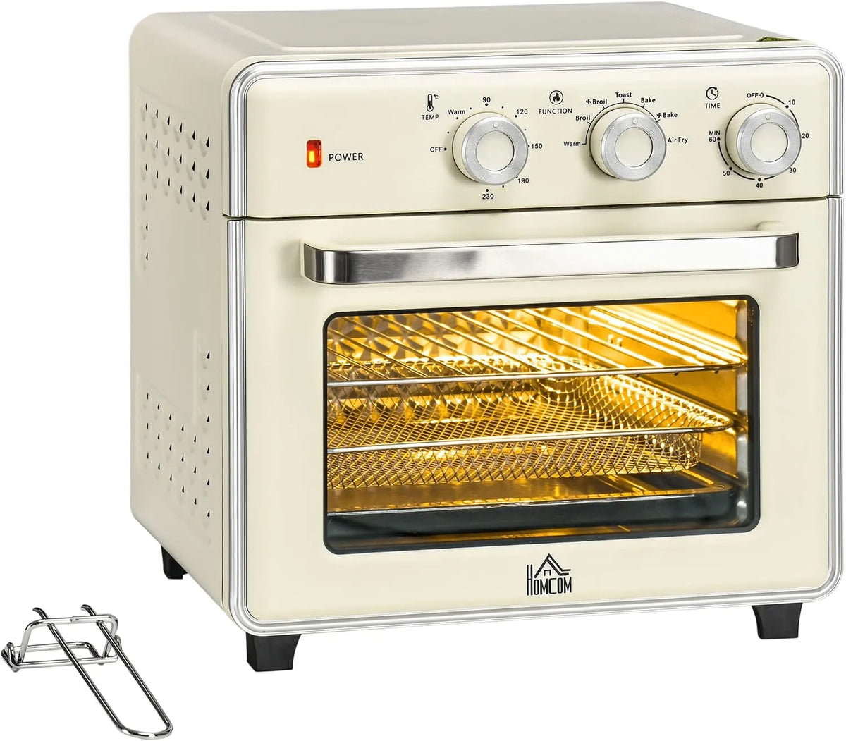HOMCOM, Miniovne, Miniovn med cirkulerende luft 20L Miniovn med bageplade 1400W Hvid, 20L, 1400W, 36L, 1L