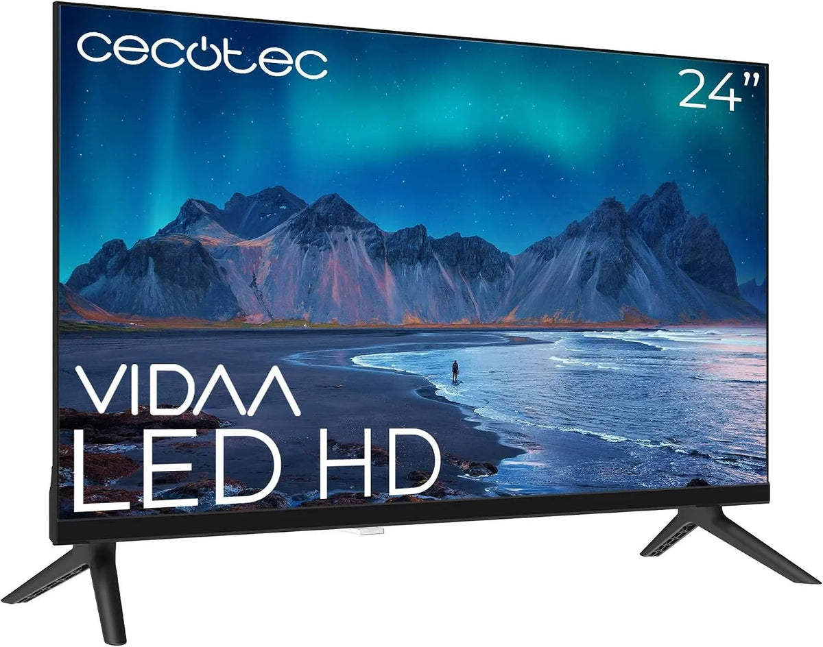 Cecotec A5-serien ALH50024, Smart TV - LED-tv med 24 tommer, HD-opløsning -. VIDAA Smart TV, Dolby Audio, Sort