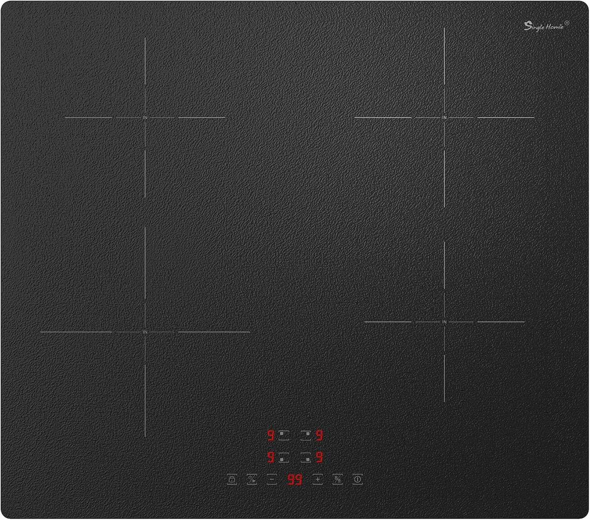 singlehomie 1-99Min, Kogeplader, Induktion kogeplade 60 cm build- in, induktion kogeplade med mat glas, boost, Sort, 60 cm, 7200W, 2600W