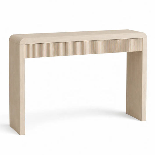 Mesa consola de madera de roble 120x35x75 cm