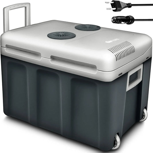 tillvex, Køleskabe, ® elektrisk 40L køleboks med ruller 12 V & 230 V, Sort, 40L, 12 V, 230 V, 240V