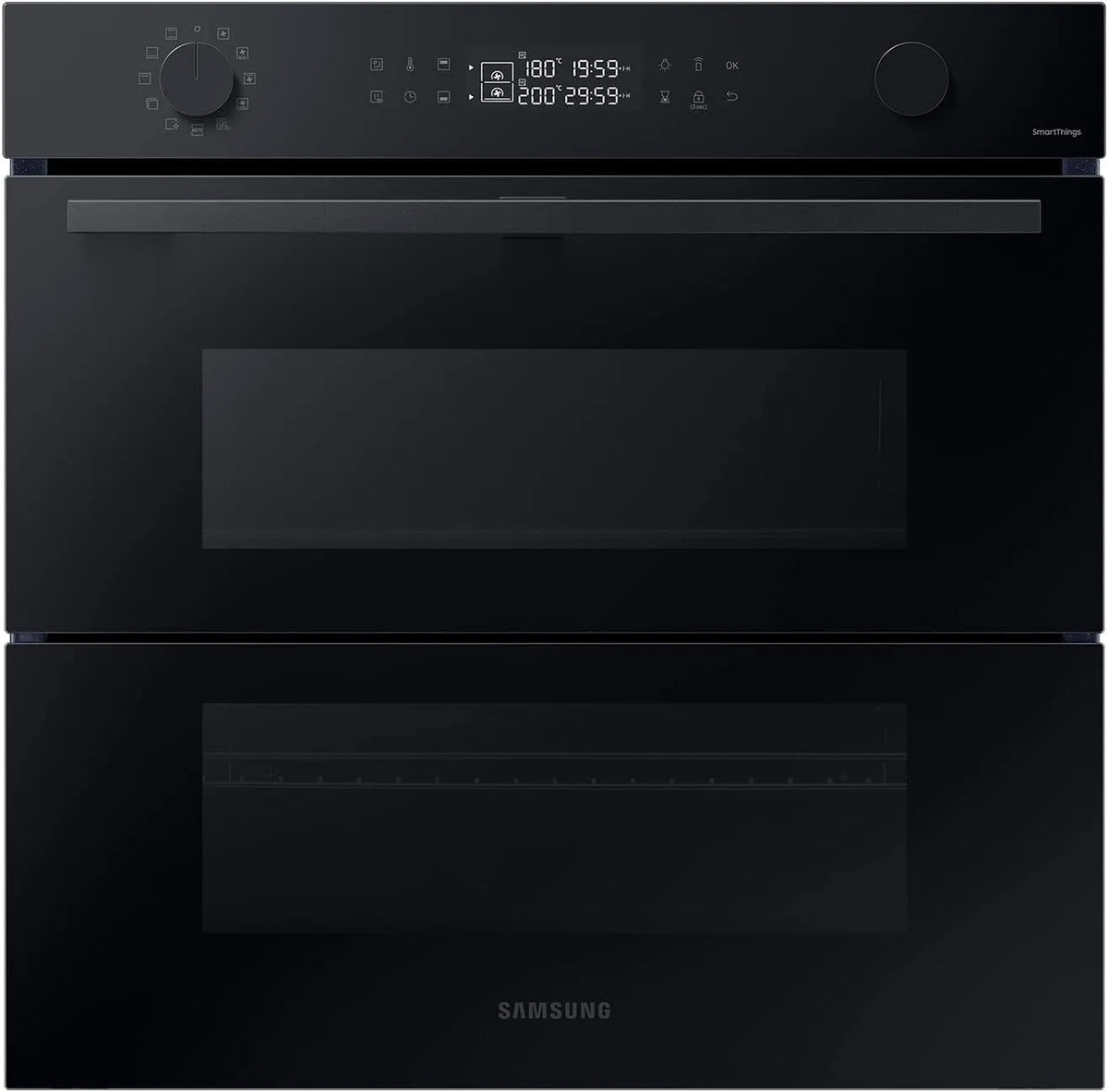 Samsung NV7B45502AK/U1 NV7B45502AK, Ovne, / U1 build- in ovn, 76 l, Dual Cook Flex, Pyrolytic Self-rengøring, SmartThings, Sort / sølv