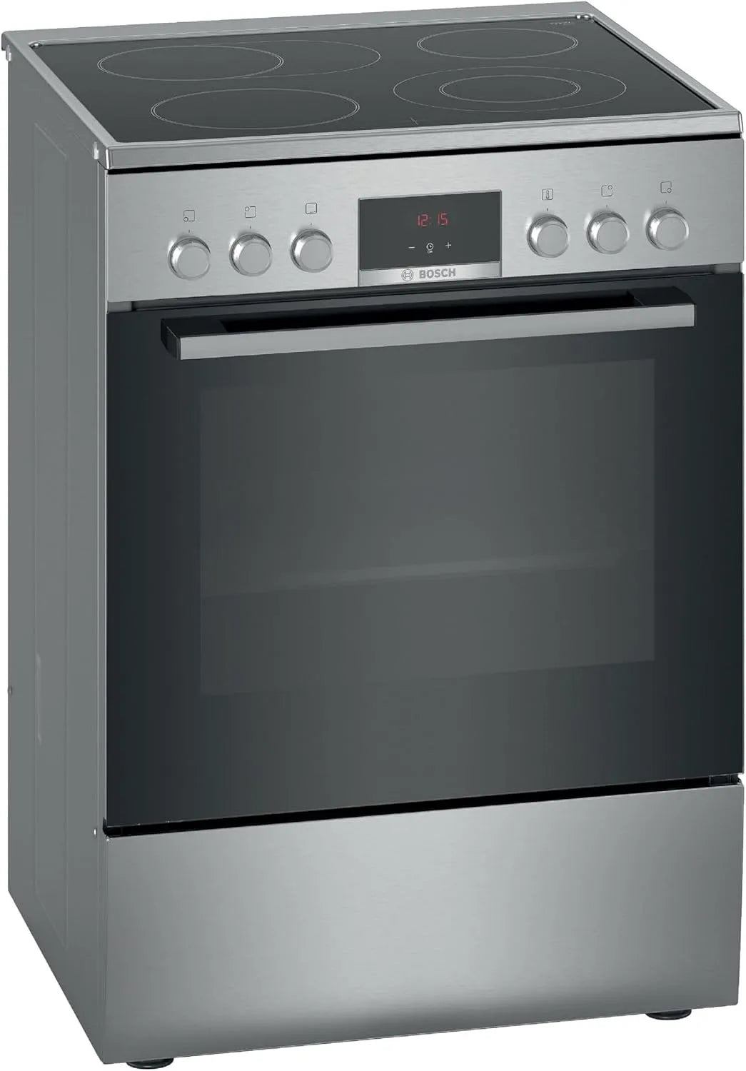 Bosch HKR39C250, Komfurer, serie 4 elektrisk komfur, 60 cm bred, EcoClean Direct rengøringshjælp, 3D varm, Sort, 60 cm, 85 x 60 x 60
