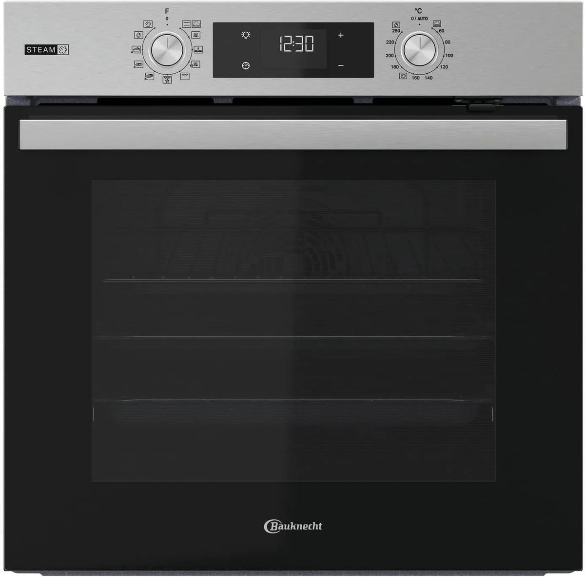 Bauknecht BBARS85HU1I, Ovne, build- in ovn 60 cm, 71 l, varmluftsovn med 12 funktioner, Gentle Steam, PowerHot, Sølv, 60 cm, 2.9 kW