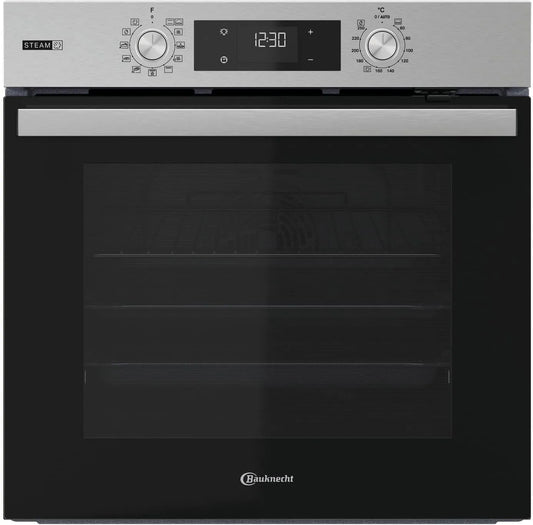 Bauknecht BBARS85HU1I, Ovne, build- in ovn 60 cm, 71 l, varmluftsovn med 12 funktioner, Gentle Steam, PowerHot, Sølv, 60 cm, 2.9 kW