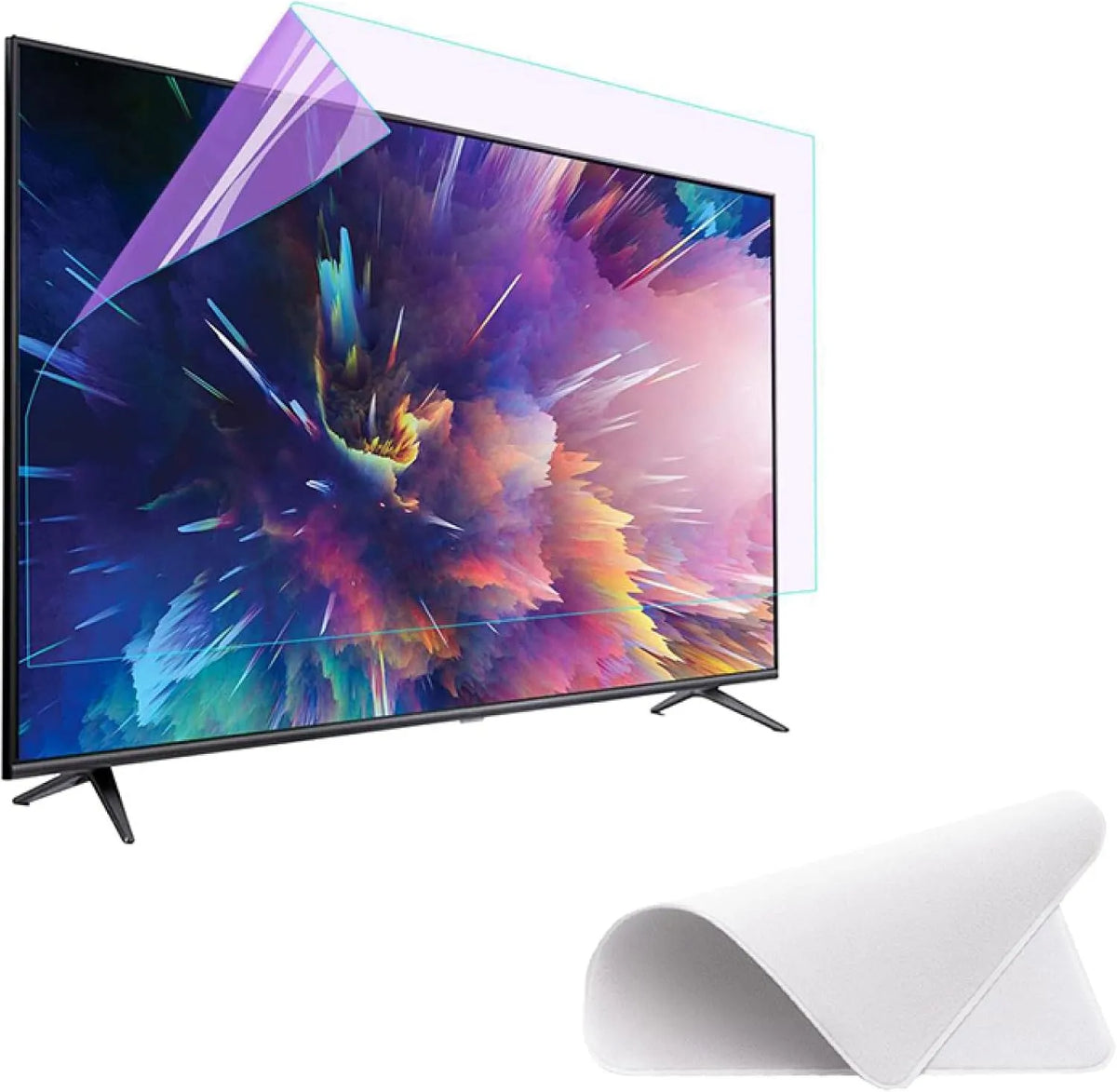 MJYT 77tommer, Visning beskyttelsesfilm, 77inch Glare- gratis TV skærm beskyttelse - Crystal klar anti-blå lys / anti-UV /, Sort, 77inch