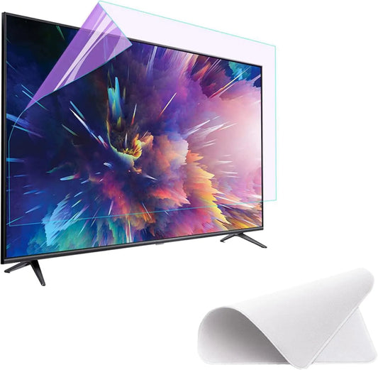 MJYT 77tommer, Visning beskyttelsesfilm, 77inch Glare- gratis TV skærm beskyttelse - Crystal klar anti-blå lys / anti-UV /, Sort, 77inch