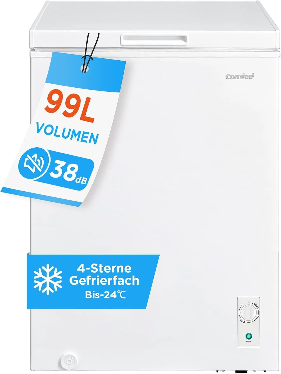 Comfee, Kummefrysere, 99L Freestanding, Sort, 99L, 4, 5 kg, 38 dB, 37 dB
