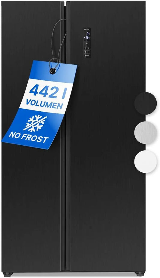 Bomann, Køle-/fryseskabe, ® side ved side kølende frostkombination, Sort, 442 l, 291L