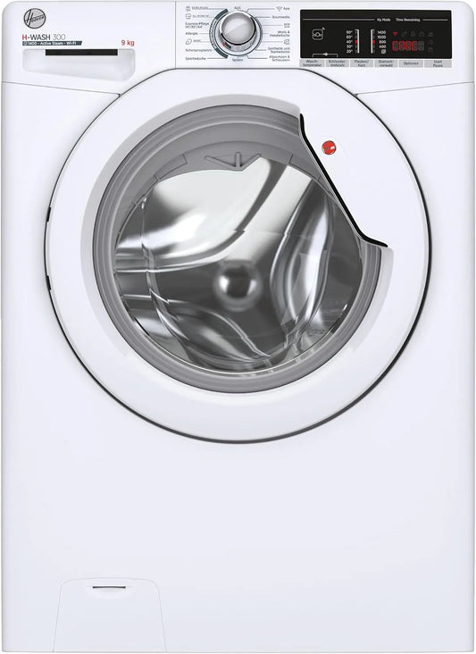 Hoover H3WOSQ495TA4-84 H3WOSQ495TA4, Vaskemaskiner, H- WASH 300 LITE - 84 vaskemaskine / 9 kg / Wi- Fi + Bluetooth / ActiveSteam, Hvid, 3W, 300 L