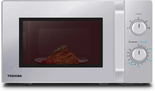 TOSHIBA MW2-MM20PF, Solo-mikrobølgeovne, Solo Mikrobølgeovn 20L MW2- (SL), Freestanding Mikrobølgeovn, 800W, 5, Sølv, 20L, 259mm