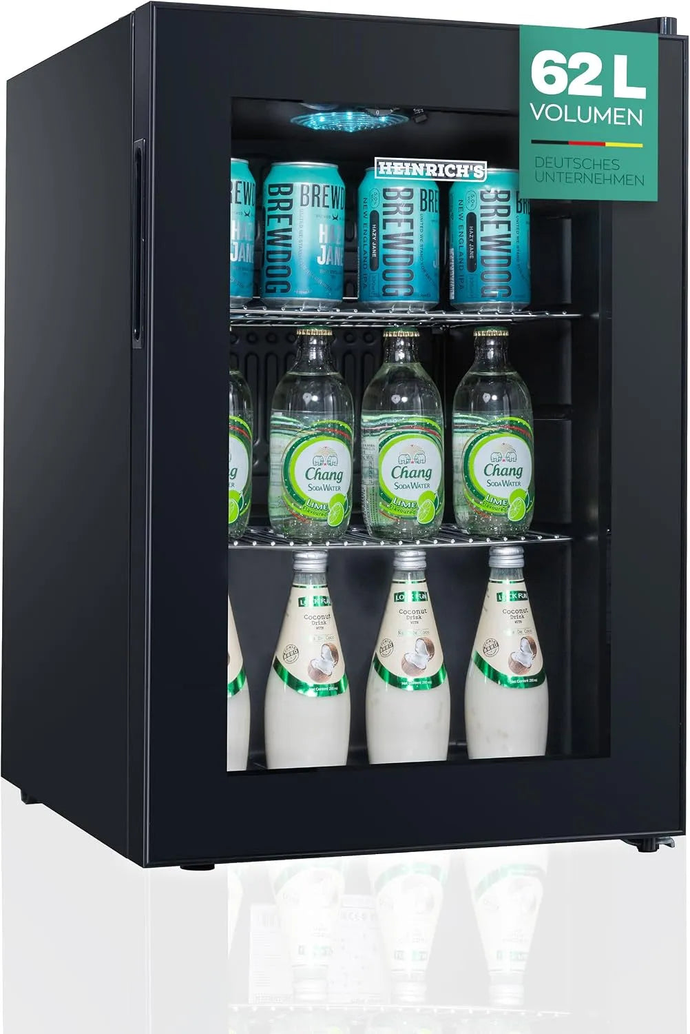Heinrich´s Ablagen/40db Liter/2, Drikkevarekøleskabe, bis18 Heinrich Buds HEINRICHS drikkekolleks, minikøleskab med kompakt og rolig, Hvid, 40db