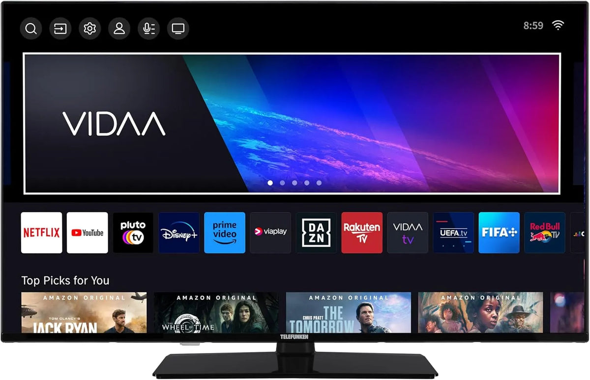 TELEFUNKEN XU43VP750M, TV'er, TV 43 tommer VIDAA Smart TV med 4K UHD opløsning, Sort, 43V, 4K, 108 cm, 43 inch