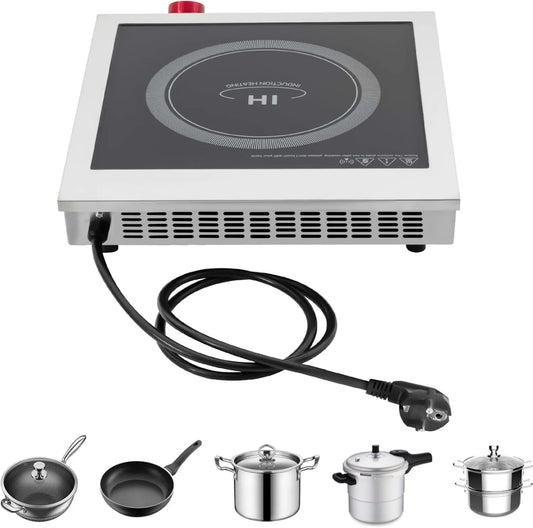 WSIKGHU 220-240V, Kogeplader, 3500W Kommerciel induktionspumper, 220- 240V Euro stik, 60- 270 ° C Justerbar, Sort, 240V, 3500W, 43 x 35 x 9CM