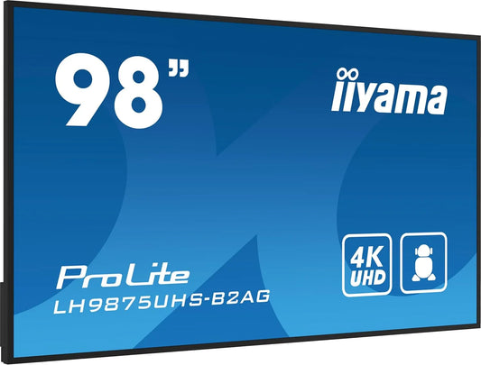 iiyama RS-232c LH9875UHS-B2AG, Skærme, 247.7cm Prolite LH9875UHS- B2AG 247, 7cm 97.5 'Digital signage skærm IPS LED, Sort, 247.7cm, 97.5 ', 4K