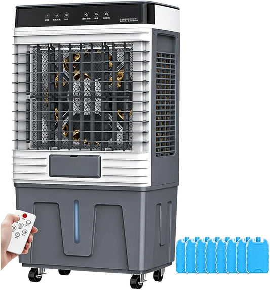 YANGLLYJ, Fordampningskølere, Klimaanlæg Mobil 120 ° Oscillation Leiser luftkøler Portable, Hvid, 51x38x100cm, 50L, 51 x 38 x 99 cm, 3 v