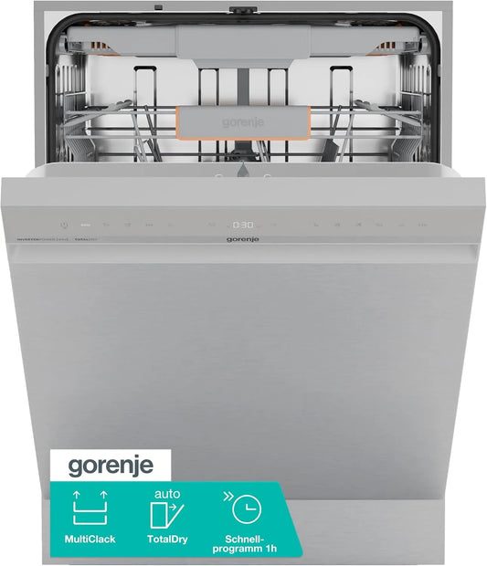 Gorenje GU663B90X 15min, Opvaskemaskiner, 60 cm, Bygning i opvaskemaskine / understruktur / 60 bredde / 16 skræddersyede lofter /, Sølv, 4 cm