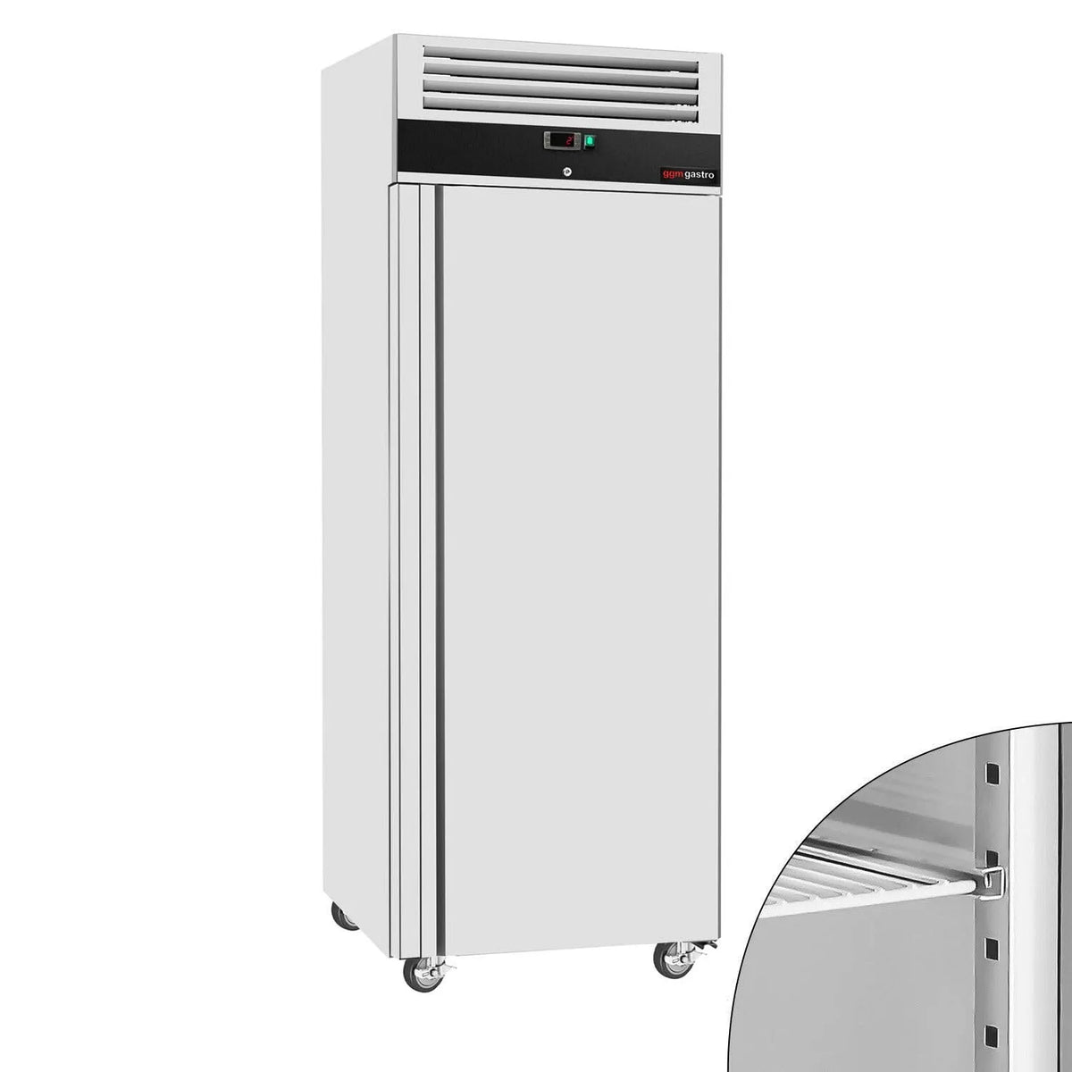 GGM Gastro, Køle-/fryseskabe, Køleskab ECO GN 2 / 1 700 L 1 dør, Hvid, 700 L, 440 l, 740 mm, 830 mm