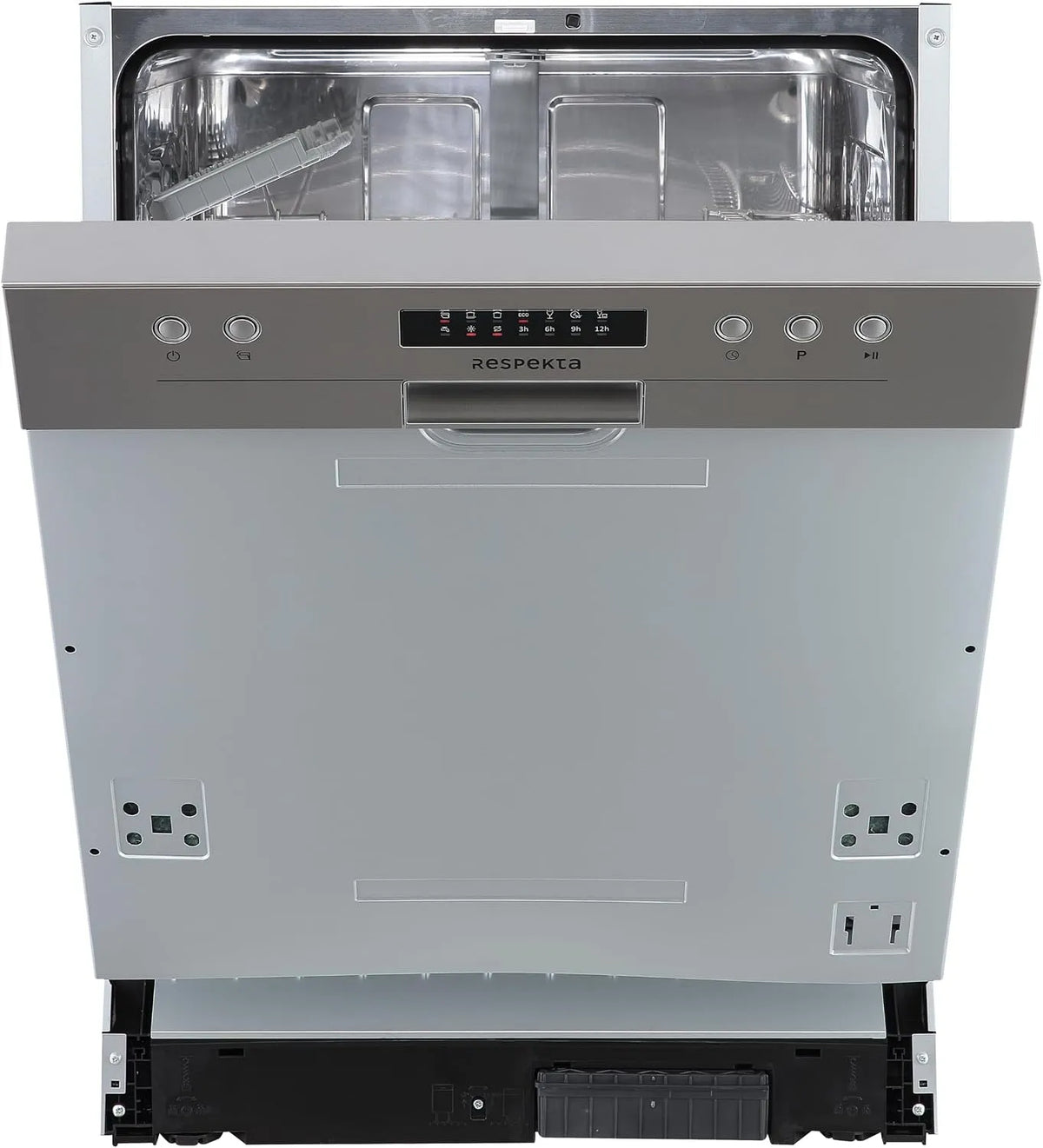 respekta GSP60.1TID-12, Opvaskemaskiner, 60 cm, Respecta Build- in opvaskemaskine Eva, delvist integreret, D, Sølv, 49 dB, 11 l