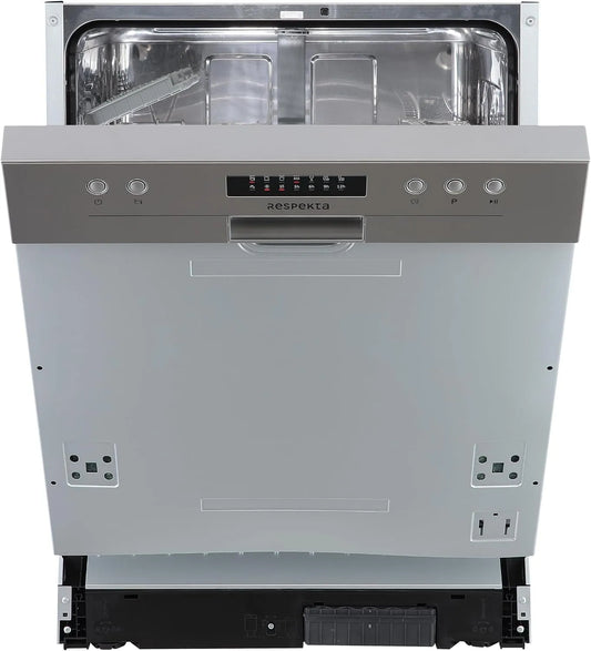 respekta GSP60.1TID-12, Opvaskemaskiner, 60 cm, Respecta Build- in opvaskemaskine Eva, delvist integreret, D, Sølv, 49 dB, 11 l