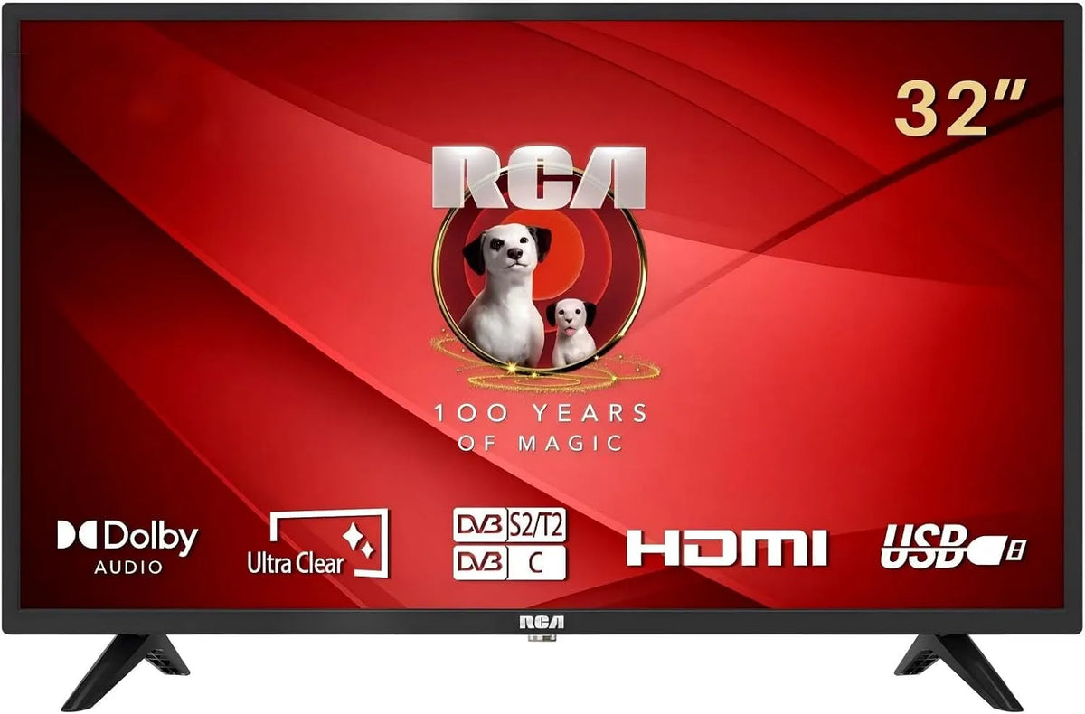 RCA DVB-S/S2/T/T2/C RS32F3, TV'er, Android Smart TV 32 tommer (80 cm FHD 1920x1080P) TV med stemme assistent, Sort, 80 cm, 1920x1080, 31, 5 inch