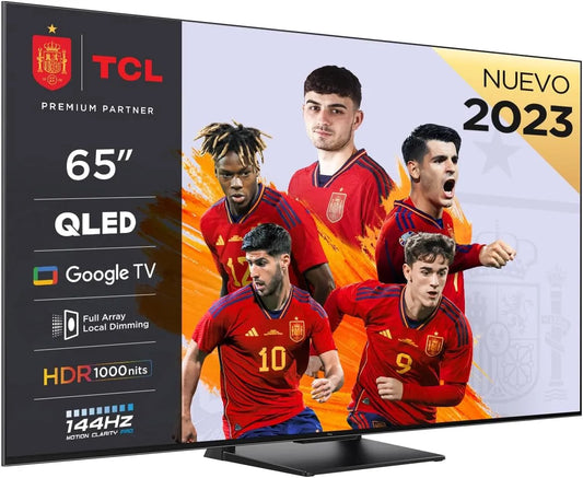 TCL 65T8A, TV'er, TV, QLED, HDR 1000 nits, Fuld Array Local Dimming, IMAX Enhanced, 144 Hz VRR, Sort, 144 Hz, 50 Hz