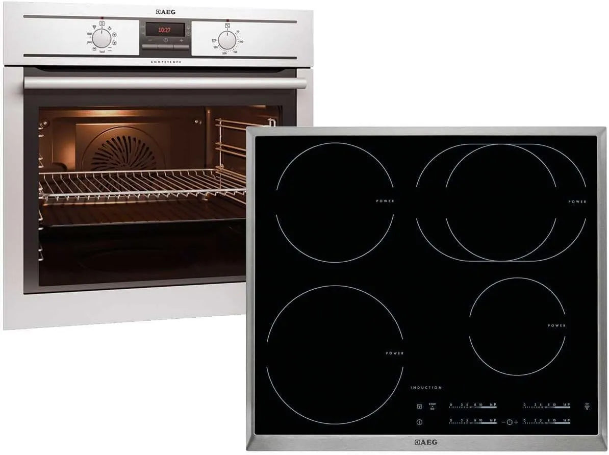 AEG HK6542H1X-B BE31966, Komfursæt, Sæt ovn BE3003001M + induktionsbeholder HK6542H1X- B installation 60cm, Sort, 60cm