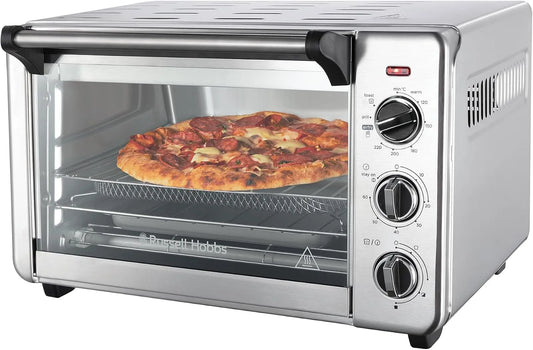 Russell Hobbs, Miniovne, Airfrier Mini- Ovn, rustfrit stål, 20 l, med stegekurv, Sølv, 400g, 12 ', 1.500W
