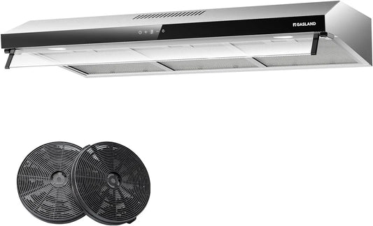 GASLAND UC90SS, Underbyggede emhætter, dobbelt motor design område hætte 90 cm, luft recirkulation & udstødning, stille, Sølv, 90 cm, 2 x 1, 5 W