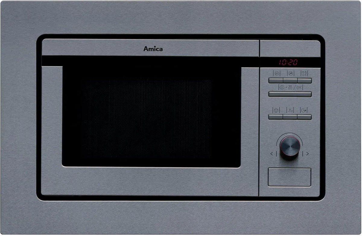Amica EMW13180E, Mikrobølgeovne, mikroovn (build- in) / 59, 5 cm / sort glas, rustfrit stål, TouchFree - digital, Sølv, 59, 5 cm, 60 cm, 320 mm