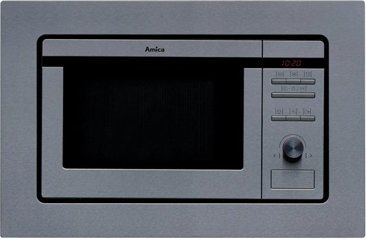 Amica EMW13180E, Mikrobølgeovne, mikroovn (build- in) / 59, 5 cm / sort glas, rustfrit stål, TouchFree - digital, Sølv, 59, 5 cm, 60 cm, 320 mm