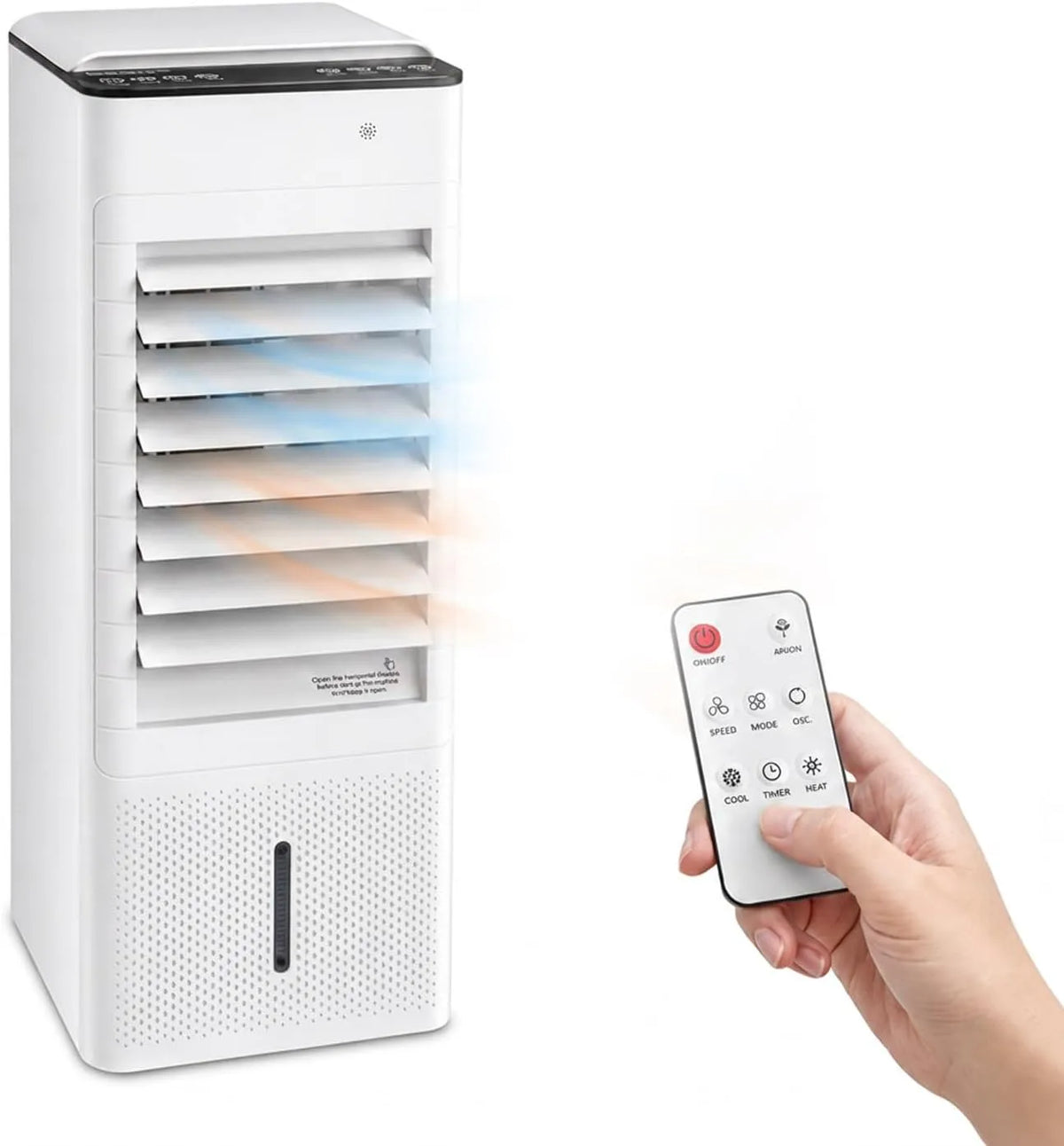 Avilia 3-in-1 in-1, Fordampningskølere, Bærbar aircondition 3- 80 / 2000 W: opvarmning og køling, affugter, let at flytte, Hvid, 2000 W