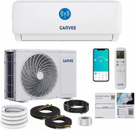 Thaookte 120m2, Split-klimaanlæg, Stille split aircondition 12000 BTU (3, 5 kW) - Inverter varmepumpe, køling og, Hvid, 12000 BTU, 3, 5 kW