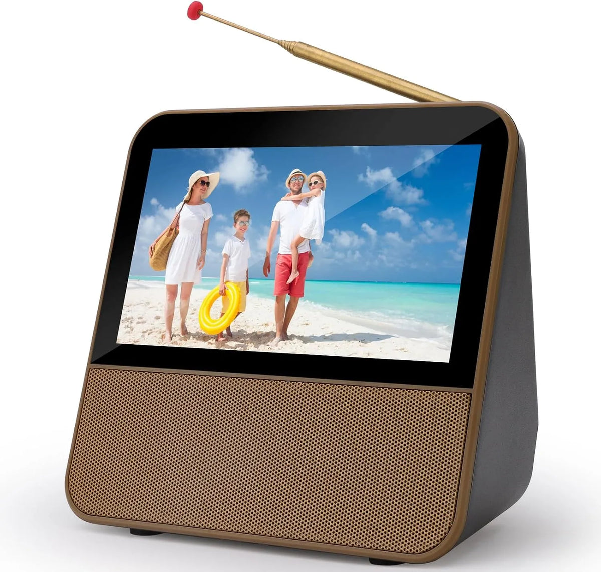 HassoKon DVB-T2 1080P, TV og hjemmebiograf, Digital Portable TV DVB- T2, HD Mini TV DAB +, DSP Digital TV USB Mediaplayer til, Guld