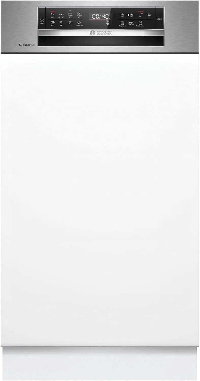 Bosch SPI6EMS21E, Opvaskemaskiner, Serie 6 Semiintegreret opvaskemaskine, 45 cm, VarioFlex kurvesystem, Vario skuffe, Sølv, 81, 5 cm