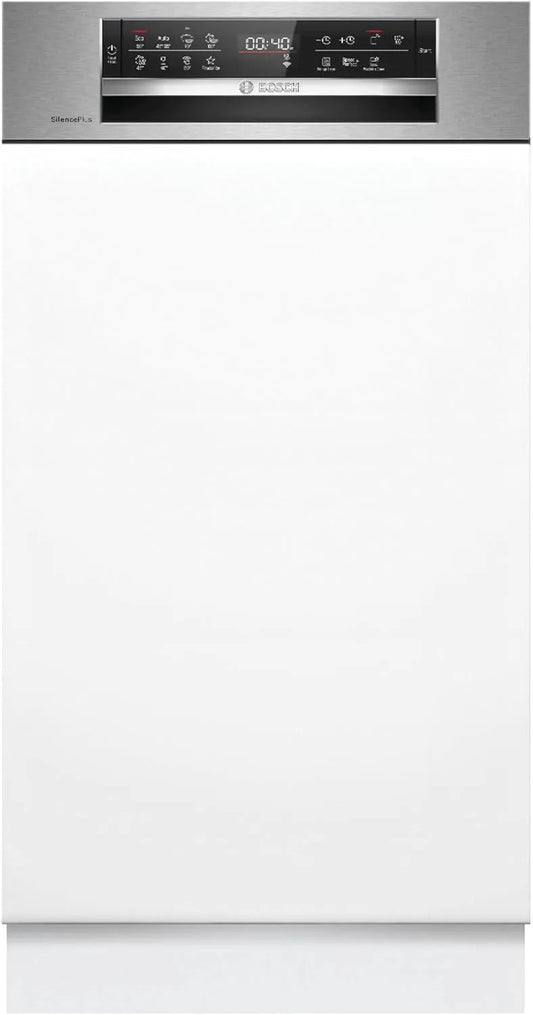 Bosch SPI6EMS21E, Opvaskemaskiner, Serie 6 Semiintegreret opvaskemaskine, 45 cm, VarioFlex kurvesystem, Vario skuffe, Sølv, 81, 5 cm